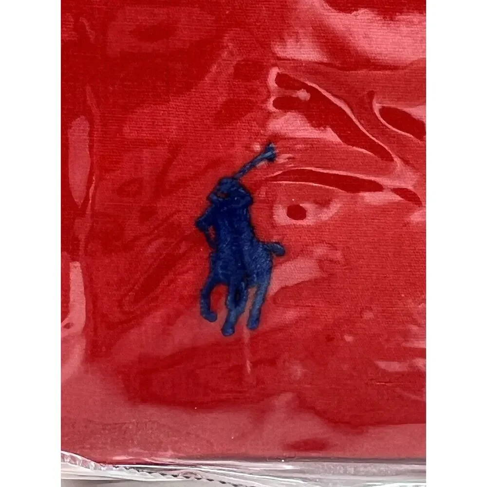Vintage Ralph Lauren “THE POLO SHEET” Red Twin Fitted + Flat Sheet Regatta Red